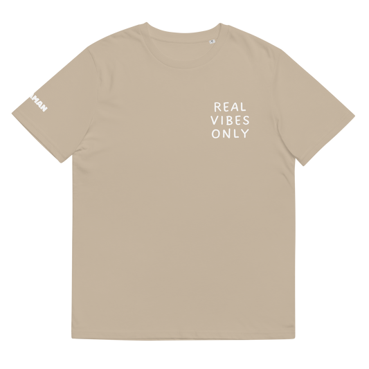 REAL VIBES ONLY | Unisex organic cotton t-shirt
